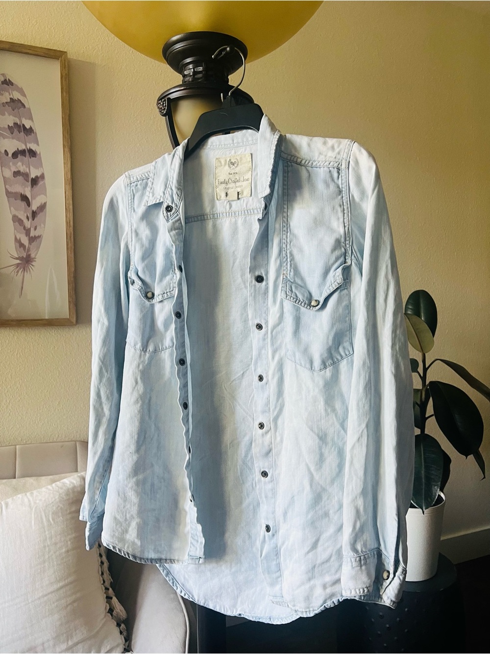 Abercrombie & Fitch Light Blue Denim Button-Down Shirt